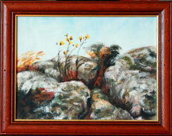 #352 - Ved Havet - akryl på panel 28X21,5 - 1989