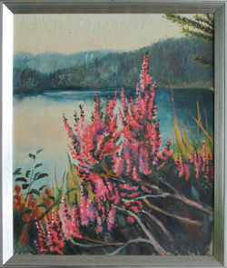 #452 - Lyng fra Hestvann - olje på panel 29,5X35,5