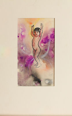 #402 - Verdensborger - Akryl-gouache 24X12,5 - 1983