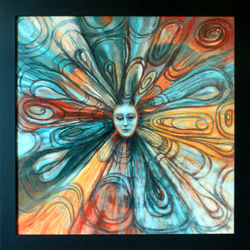 #135 - Fleur Voyante - akryl på panel 80X80 - 2000