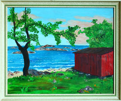#837 - Landskap 4 - olje på panel 40x33 - 1961ca