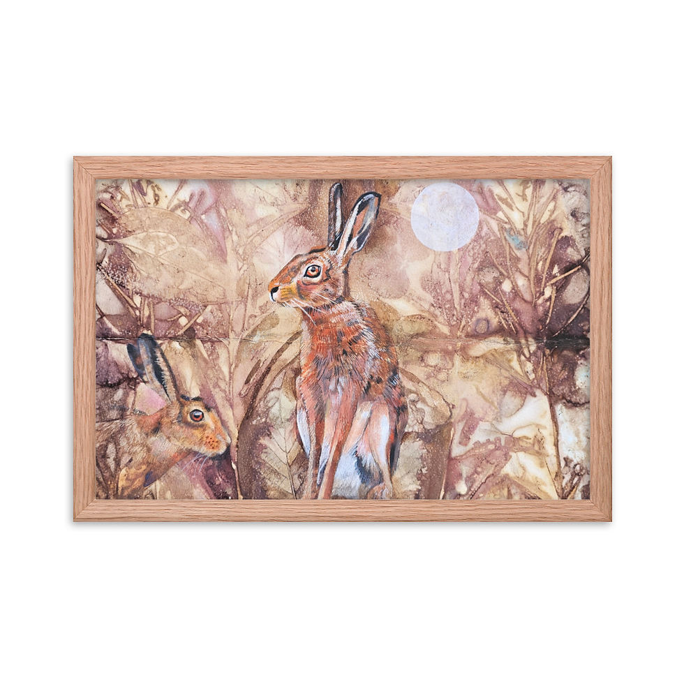 Thumbnail: Autumn Hares - Framed poster