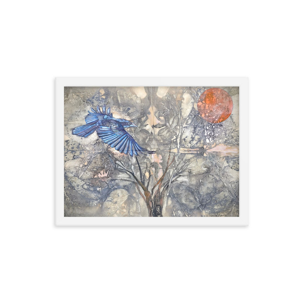 Thumbnail: Crow & Moon - Framed poster