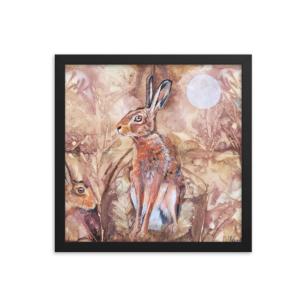 Thumbnail: Autumn Hares - Framed poster