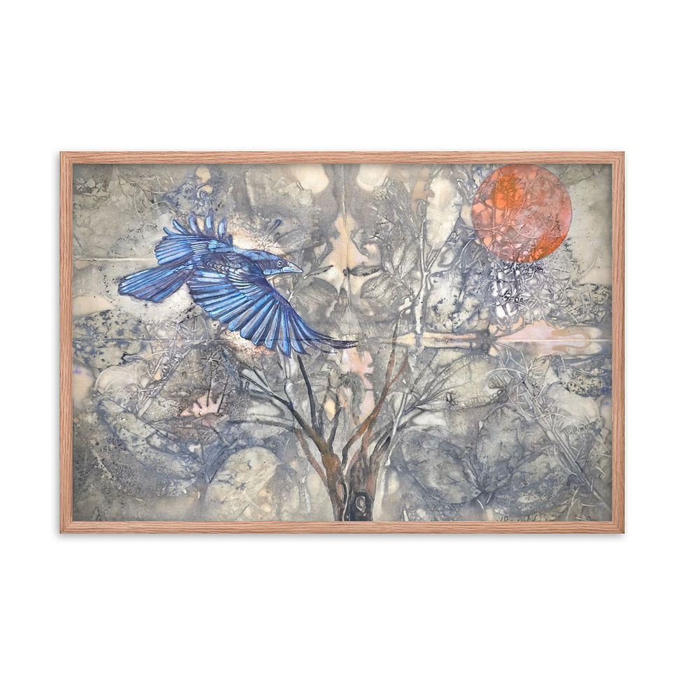 Thumbnail: Crow & Moon - Framed poster