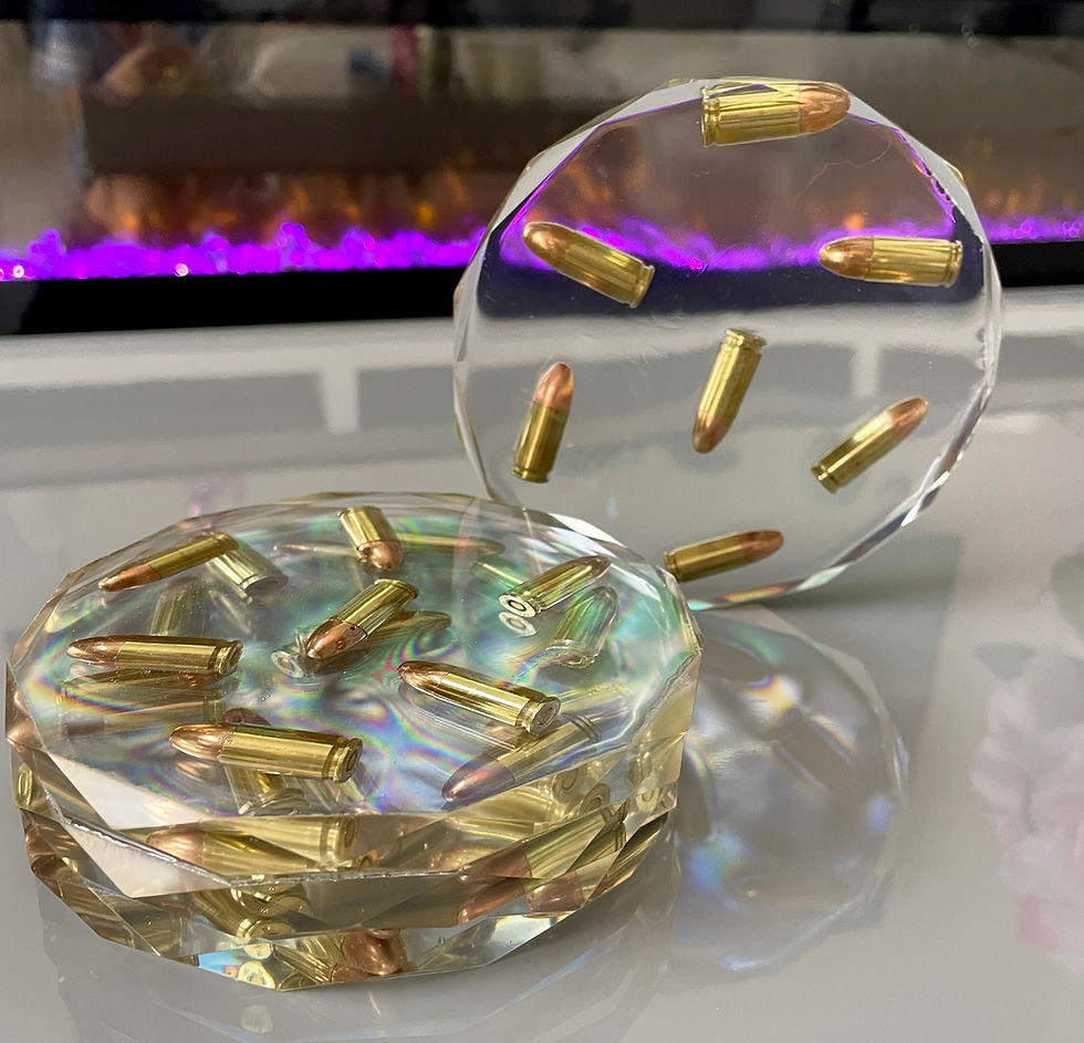 Thumbnail: Set of 4 resin bullet coasters