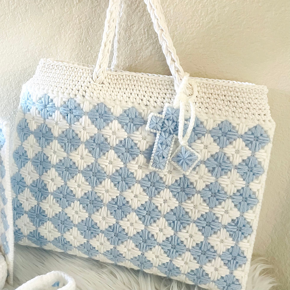 Thumbnail: Crochet picture frame baptism set 
