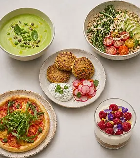 dinette-gourmande-jardin-ete_veloute-petits-pois_buddha-bowl_tarte-fine-tomate_cheescake_T