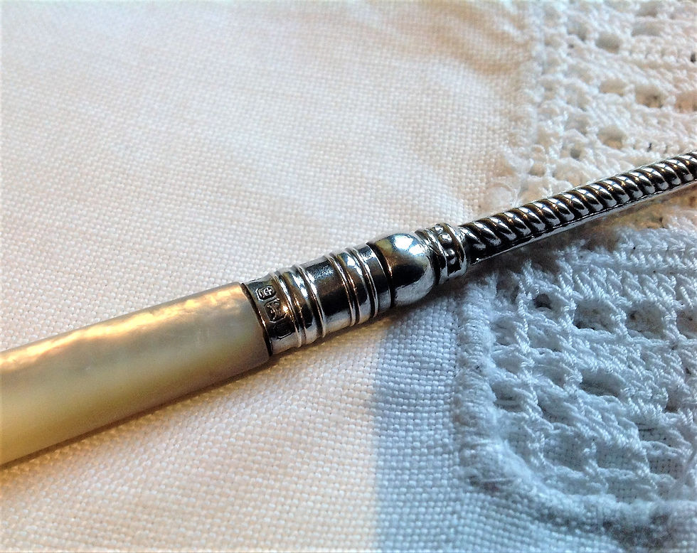 Thumbnail: Silver and Mother of Pearl Pickle Fork Birmingham 1908