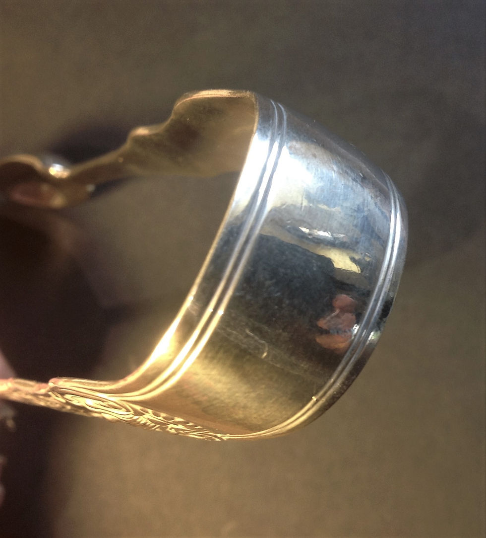 Thumbnail: Silver tongs Queens pattern London 1884