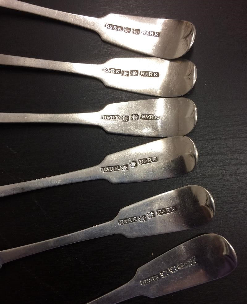 Thumbnail: Set 6 Scottish Provincial Silver spoons Perth R & R Keay c1820