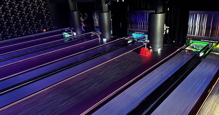 Picture of the lanes of the bowling center