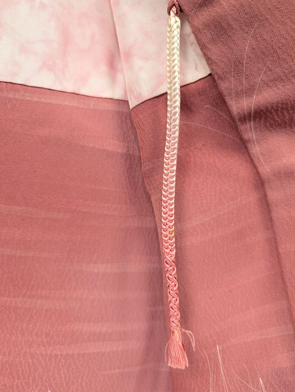 Miniature : Haori Vintage Rose Saumon aux Motifs d'Aiguilles de Pin