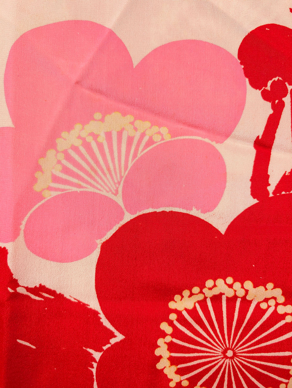 Miniature : Sous-Kimono Juban Vintage - Fleurs de Prunier Pop & Rétro