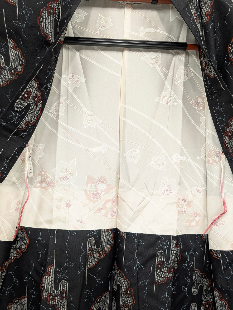 Miniature : Haori vintage noir - Motif abstrait
