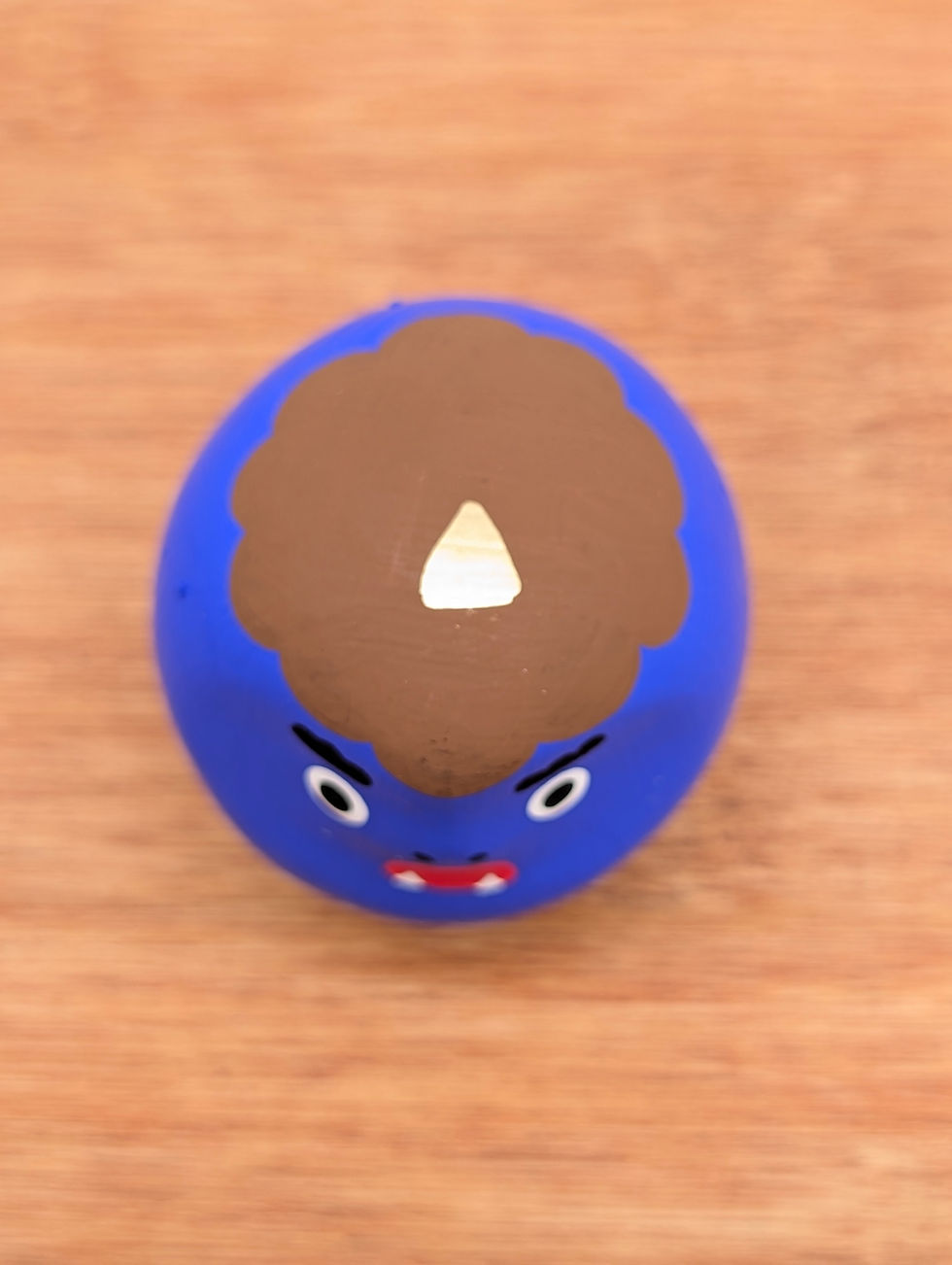 Miniature : Petit Oni Bleu "Daruma" - Papier Mâché - Neuf (4.5cm)
