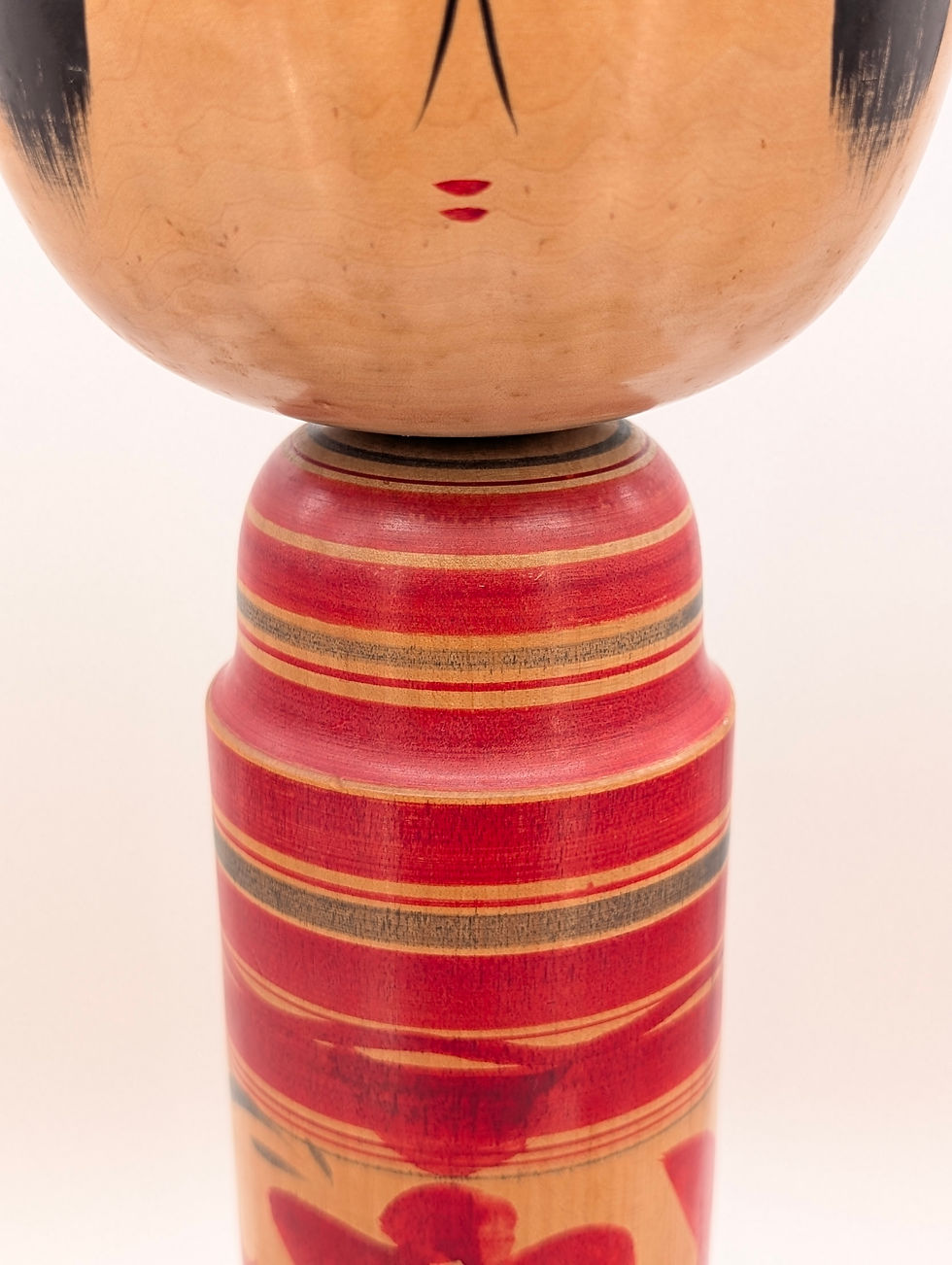 Miniature : Kokeshi vintage Yamagata géante - Motif floral 47cm