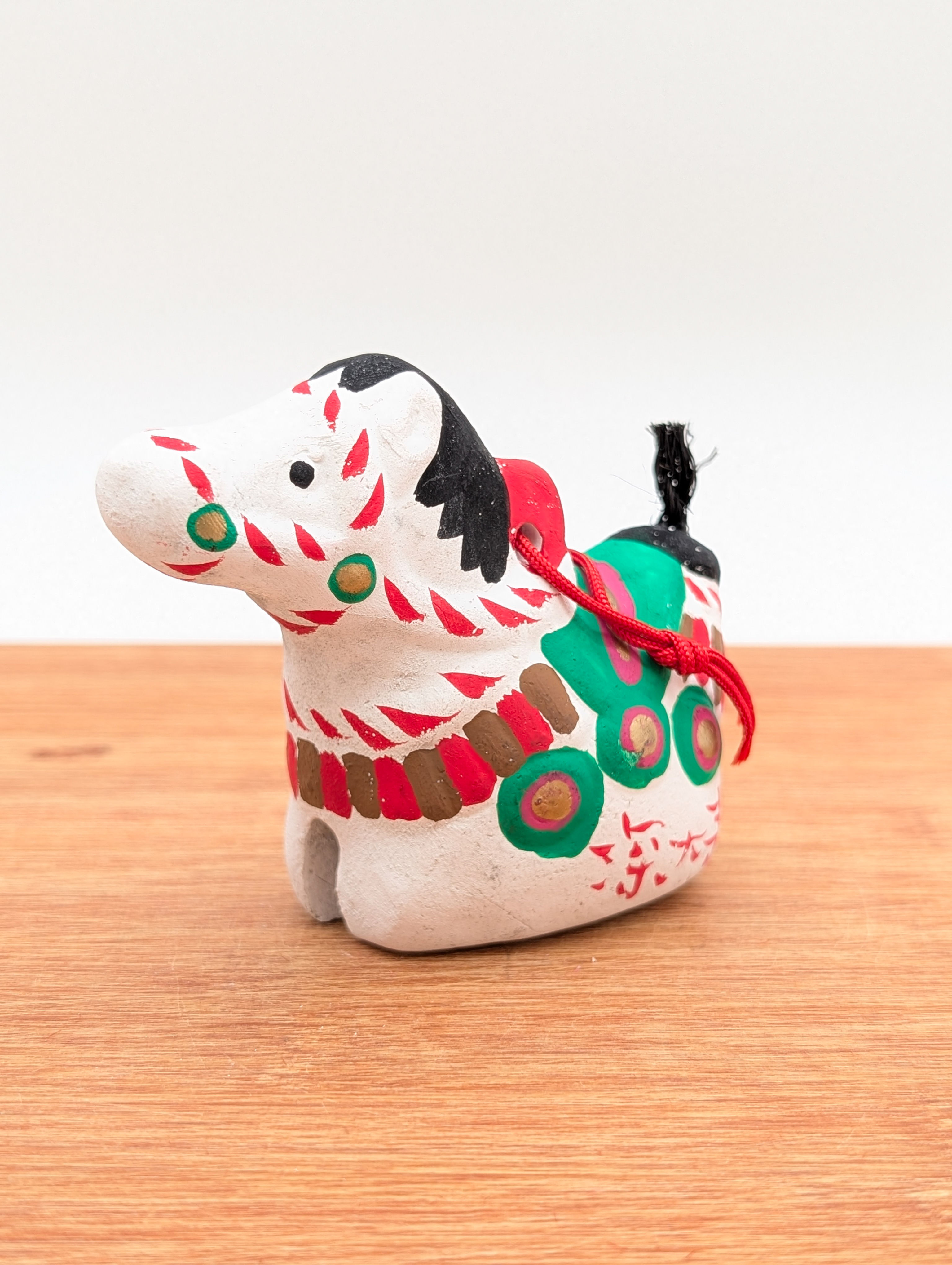 Cheval Dorei en Terre Cuite 7,5 cm - Clochette Vintage Temple Jindaiji