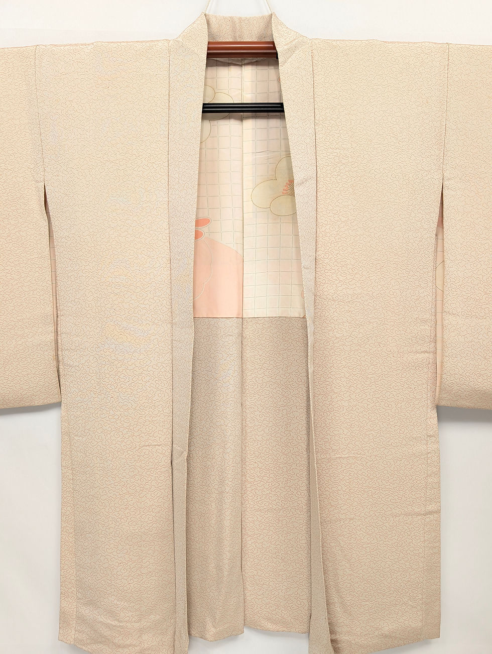 Miniature : Veste Kimono Haori Vintage - Crème Motifs Shikishi Dorés