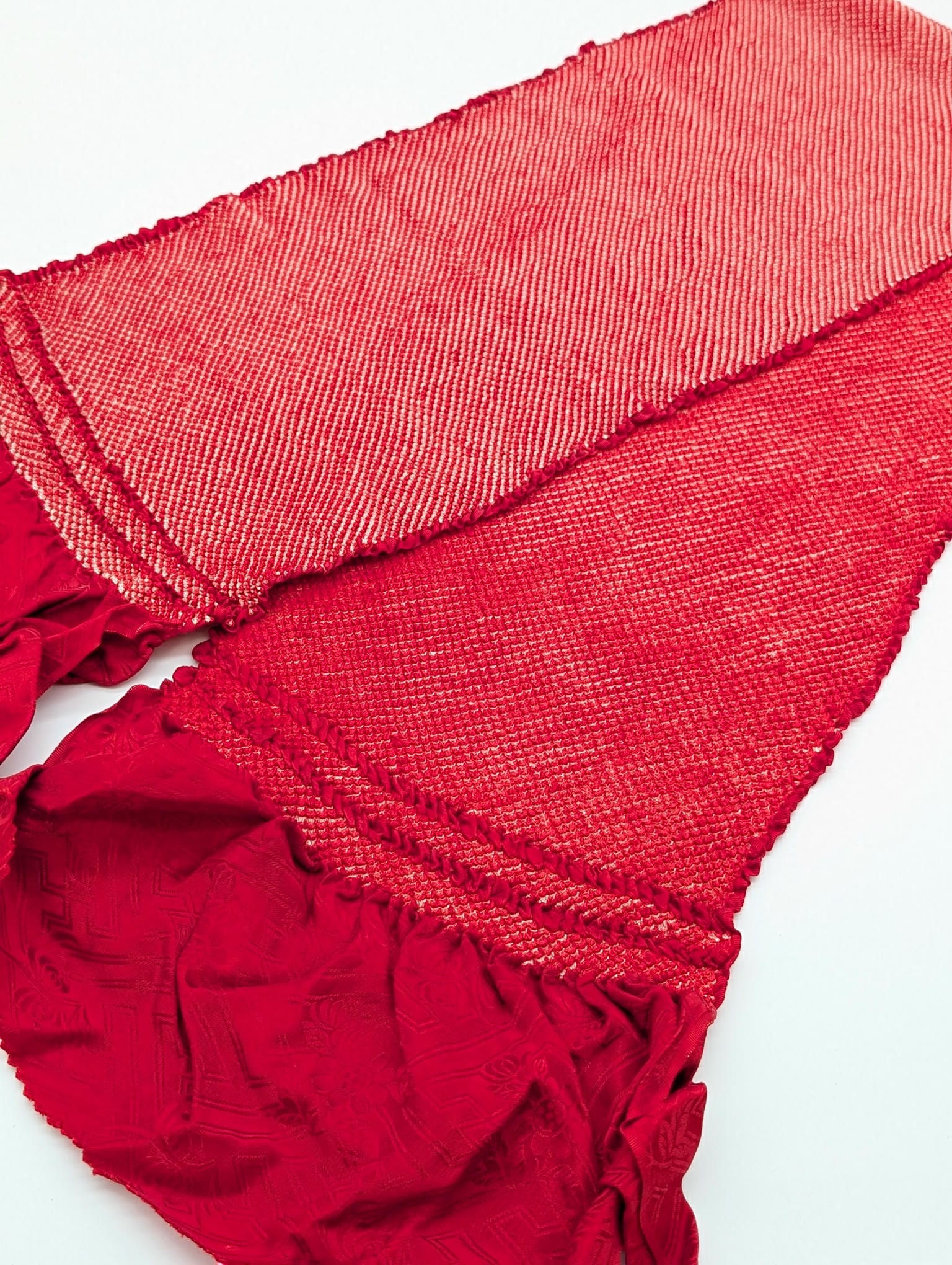 Accessoire Obiage Vintage - Rouge Bordeaux - Tissage En Relief