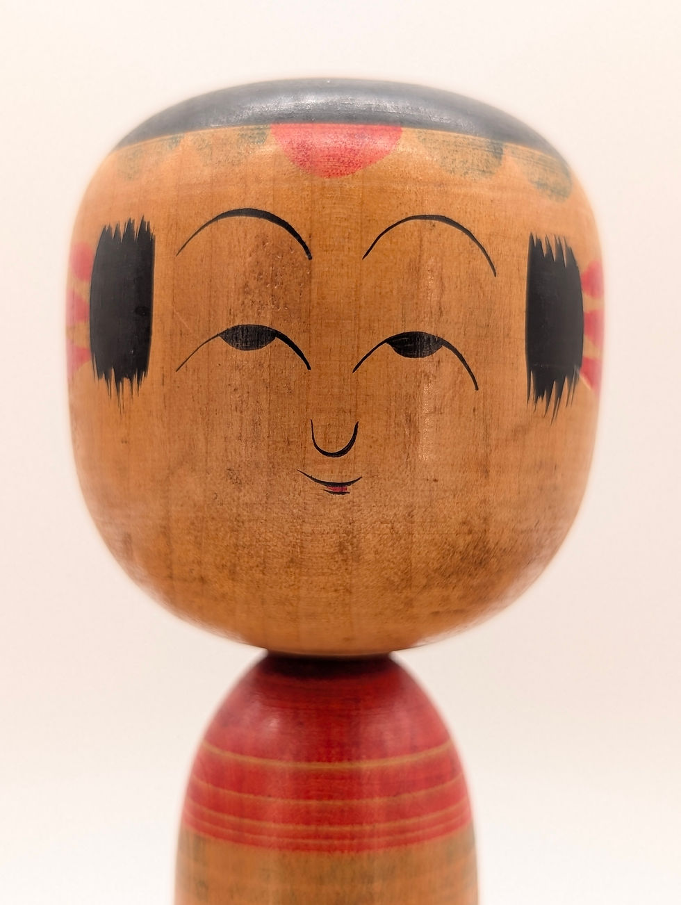 Miniature : Kokeshi vintage Yajiro - Motif floral 17,5cm