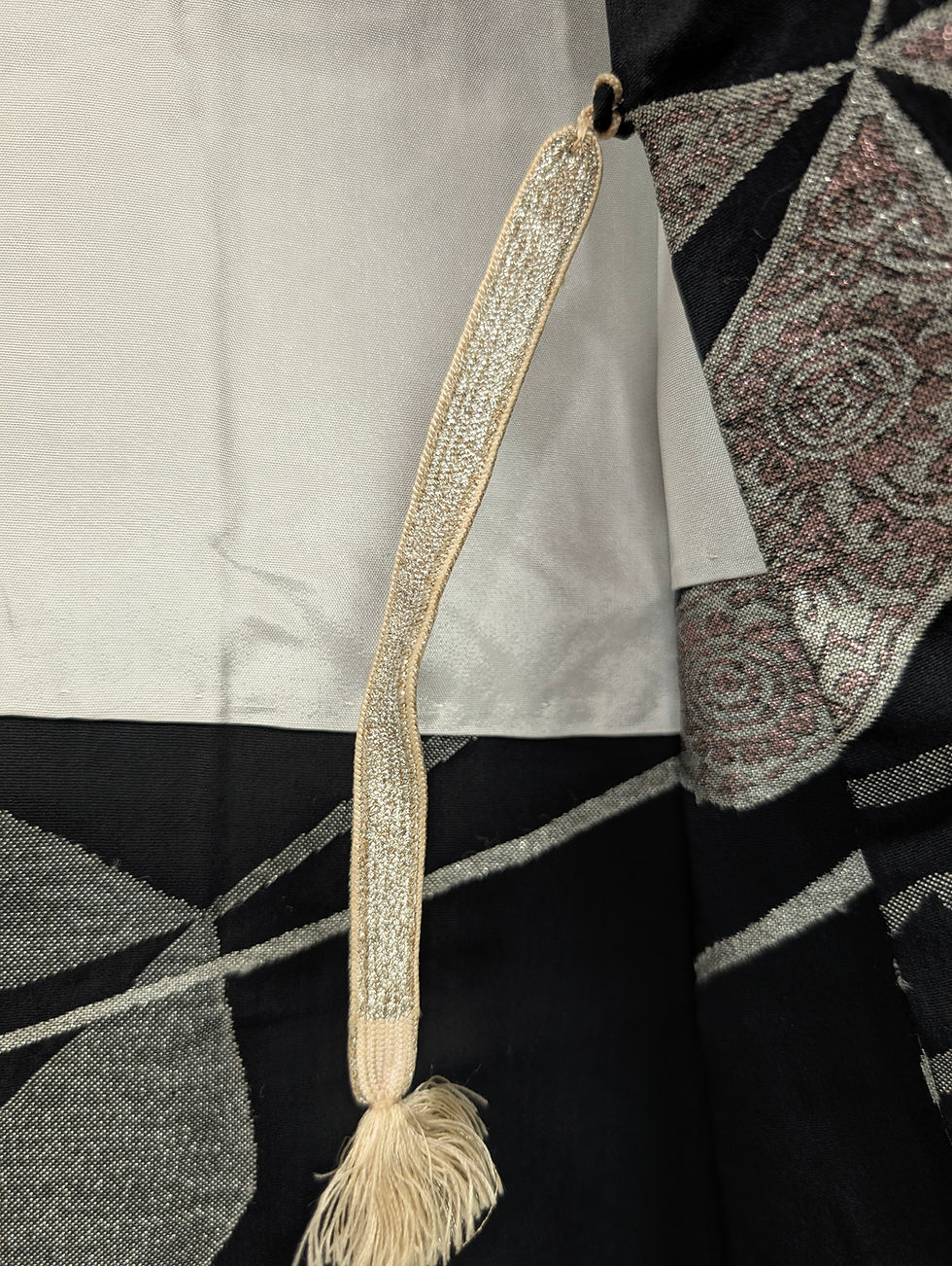 Miniature : Veste Haori Vintage Noire Motif Graphique