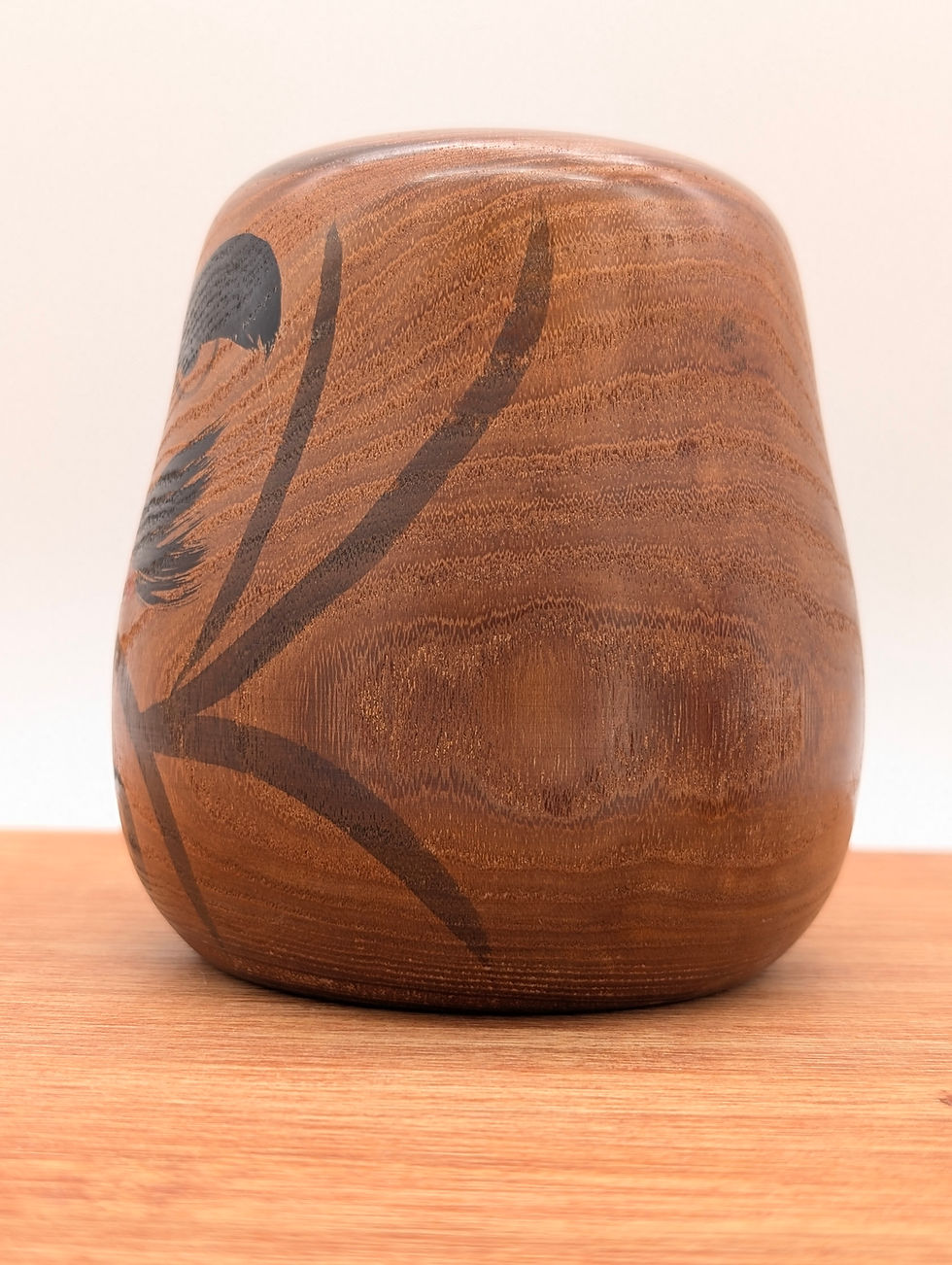 Miniature : Grand Daruma Vintage en Bois - Kanji Fortune & Artisanat - 12cm