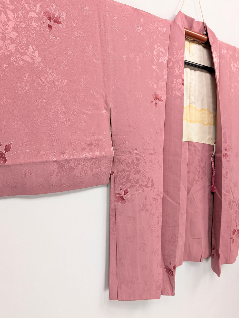 Miniature : Veste Haori Vintage Rose Poudré - Motif Floral Rinzu