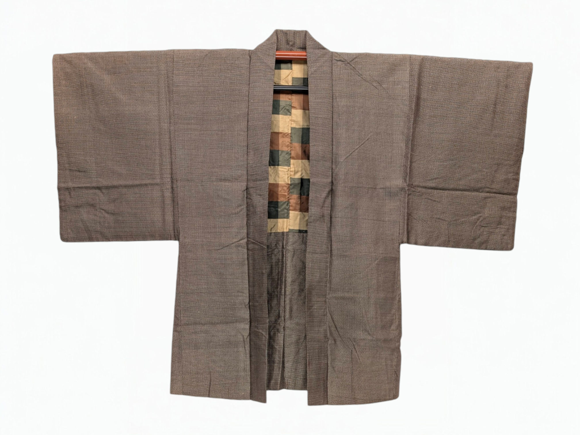 Veste Haori Vintage - Marron & Micro Motifs