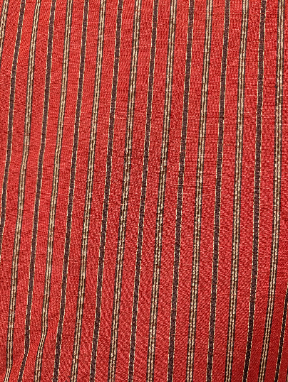 Miniature : Haori Vintage Japonais Rouge Brique - Rayures Verticales
