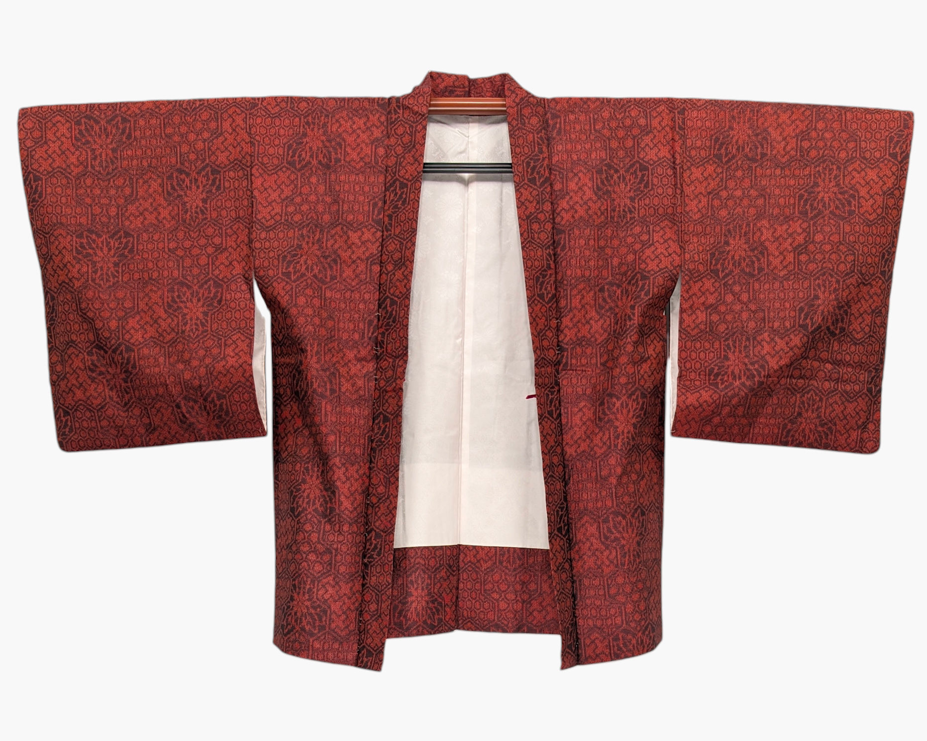 Veste Haori Vintage Rouge en Soie
