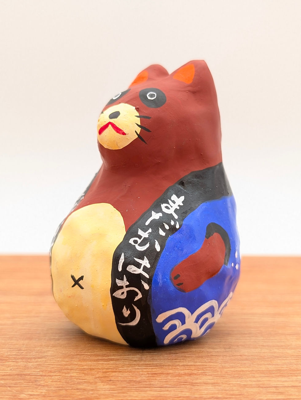 Miniature : Figurine Tanuki Japonais Papier Mâché Madame Haori - Chiba Neuf