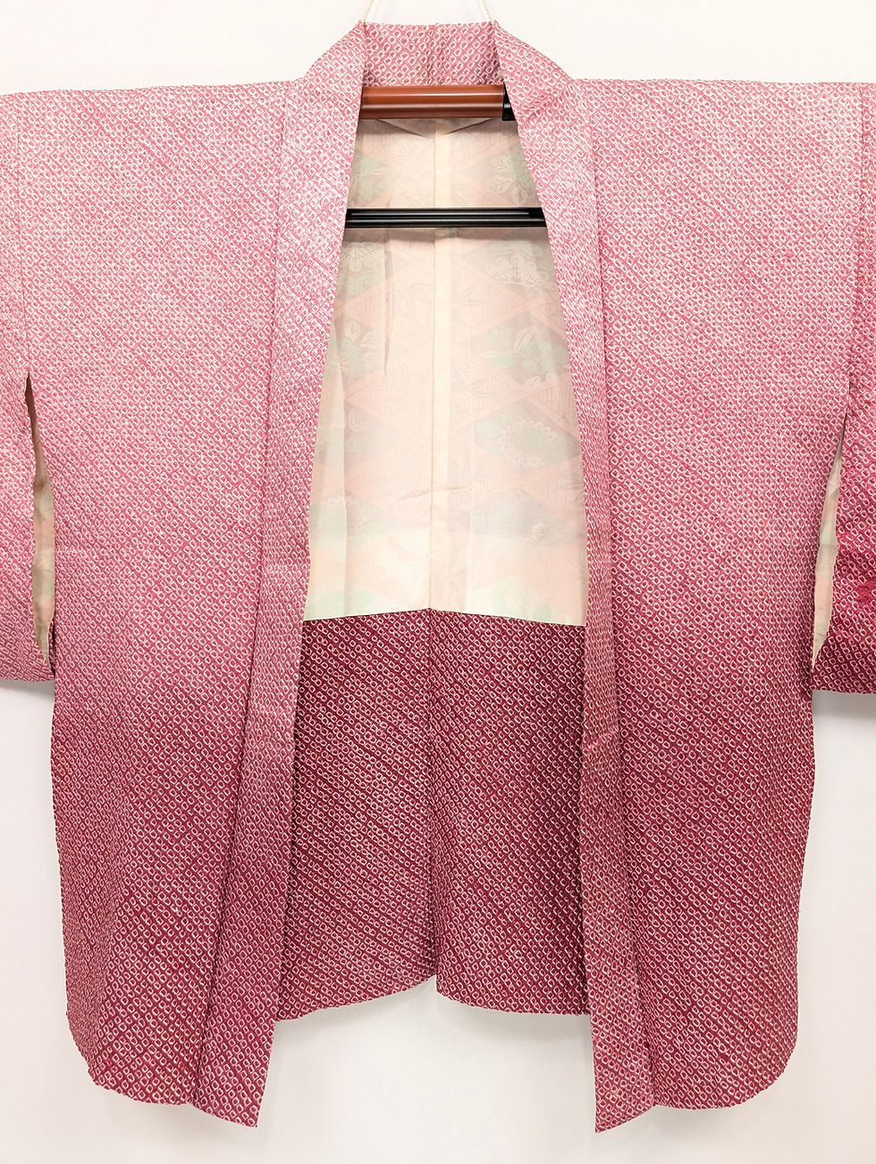 Miniature : Veste Haori Vintage Rose - Dégradé et Teinture Artisanale Shibori