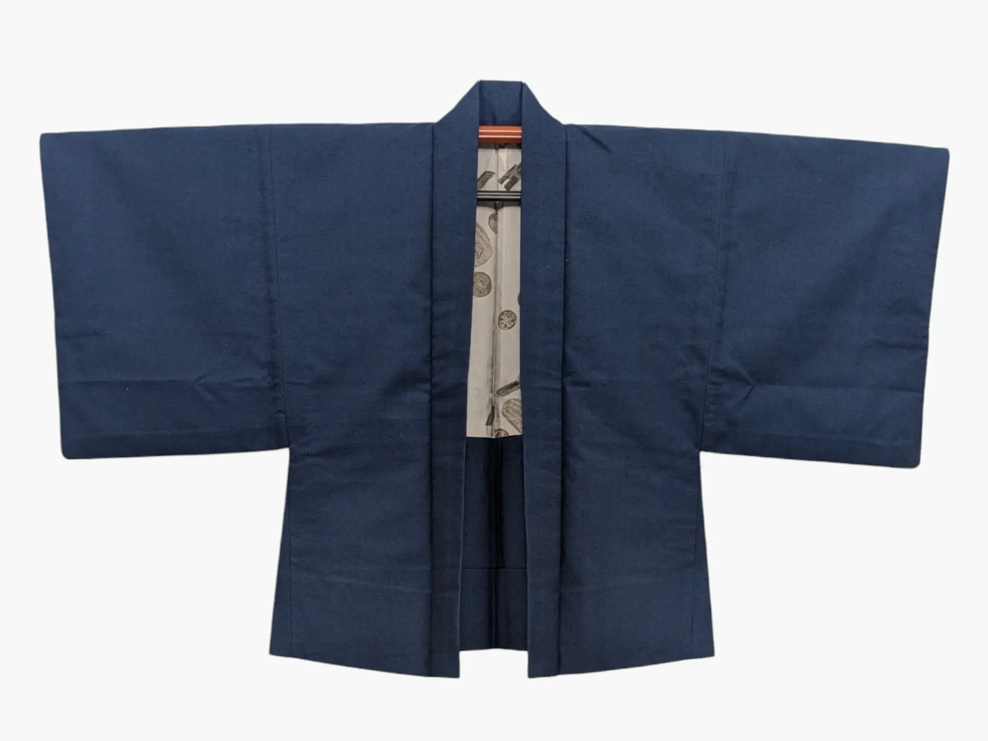 Veste Haori Vintage - Bleu Marine - Tissu Épais Et Chiné