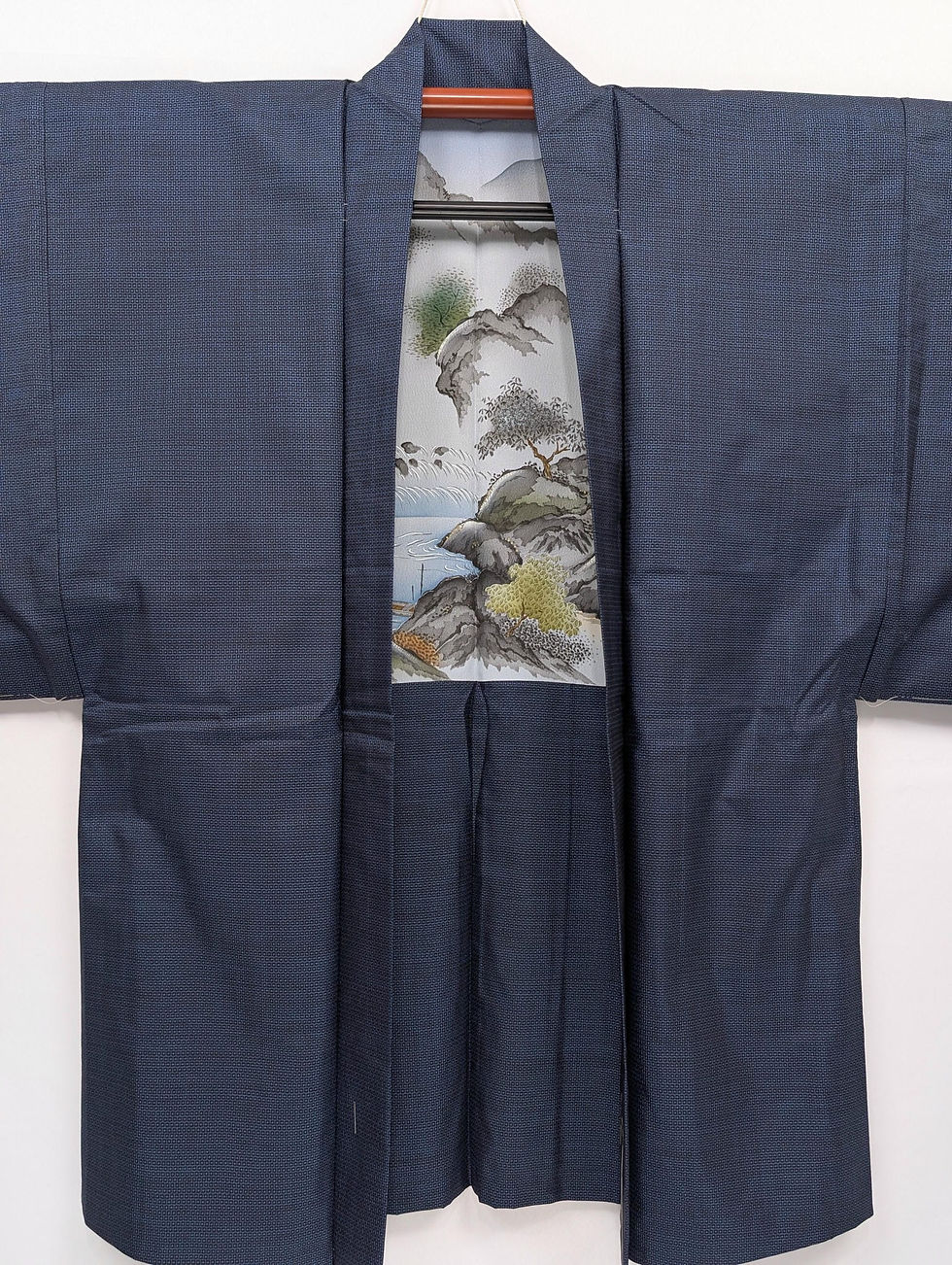 Miniature : Veste Haori Vintage - Bleu Nuit - Tissage Fluide Et Élégant