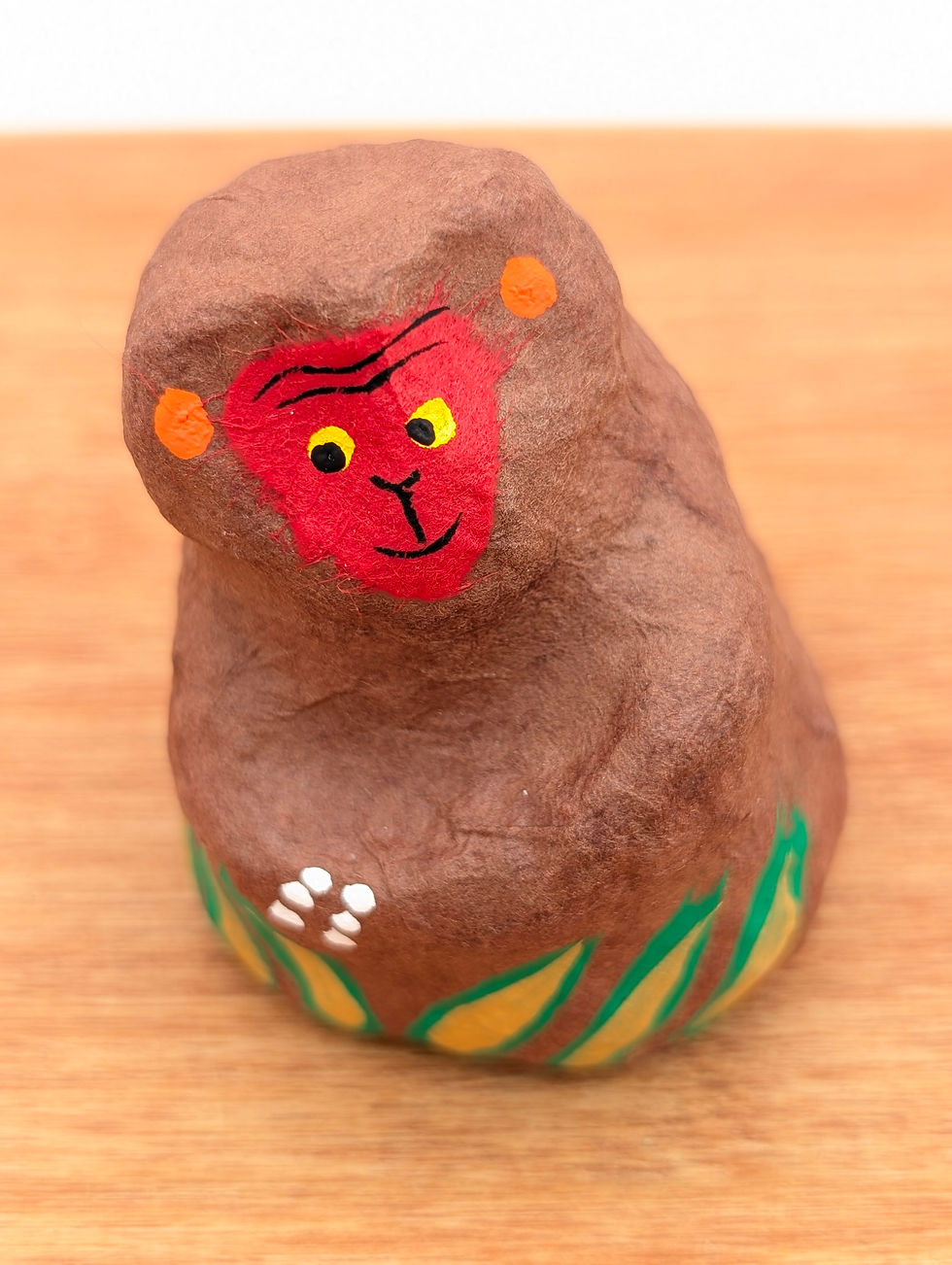 Miniature : Petite Figurine Singe Japonais Washi de Gokayama Artisanale 7cm