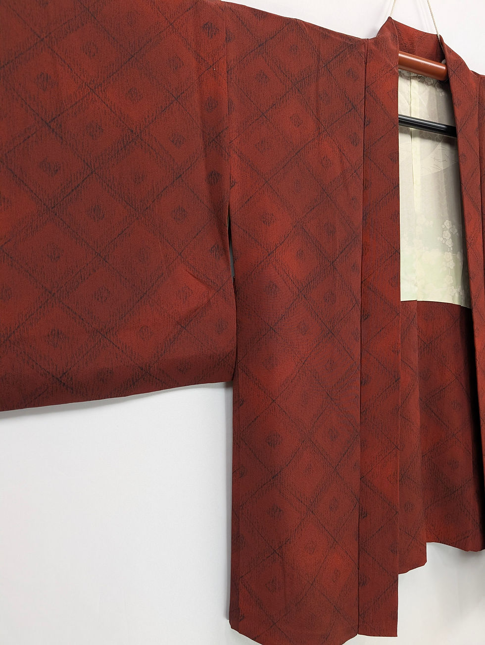 Miniature : Veste Haori Vintage Rouge Brique Quadrillé