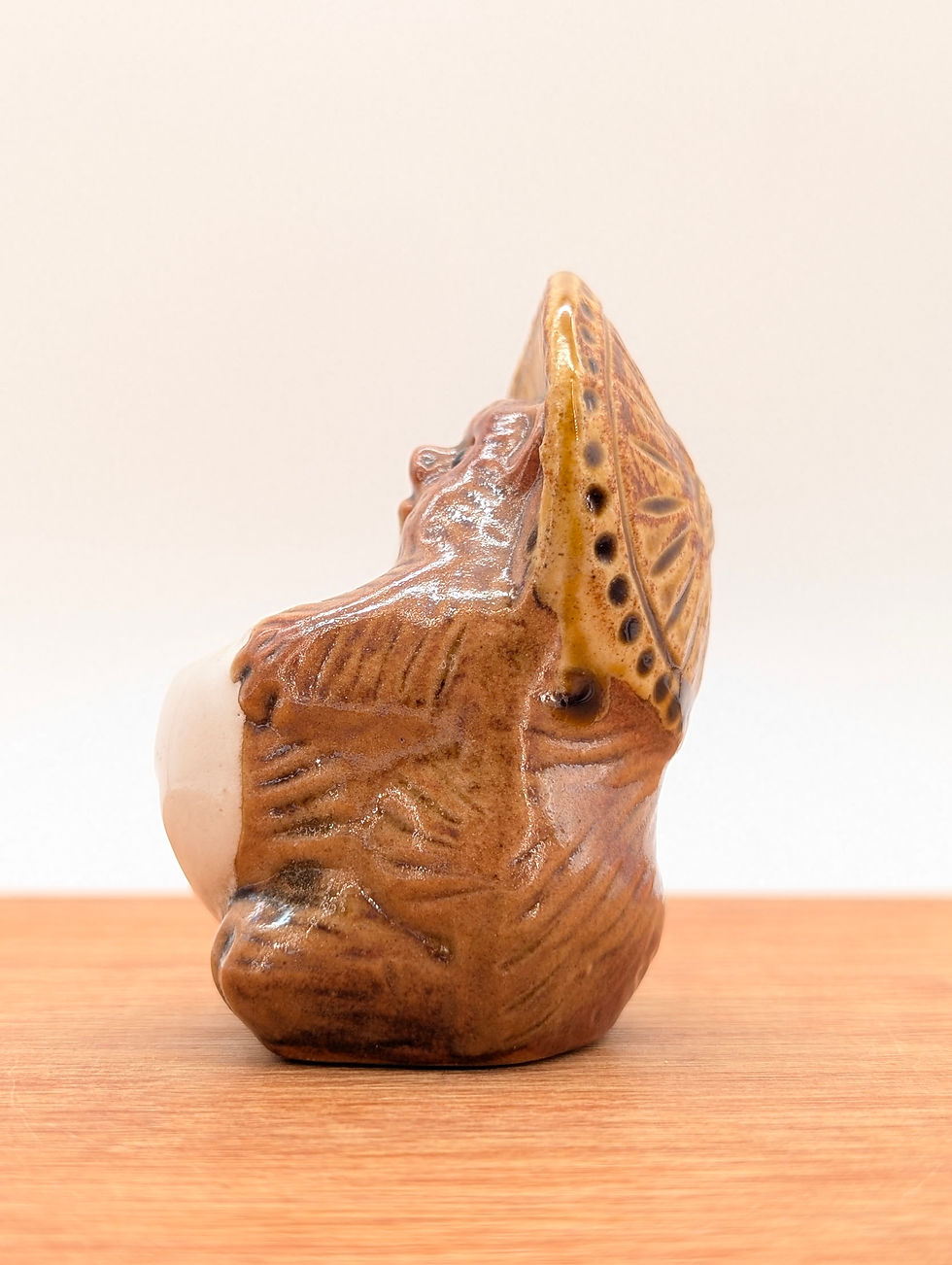 Miniature : Tanuki porte-cure-dents vintage céramique - 8.5cm