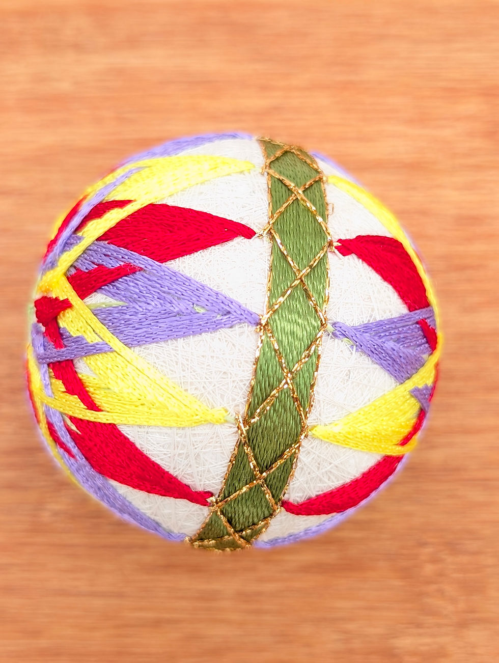 Miniature : Balle Temari Japonaise Artisanale - Boule de Broderie Traditionnelle 6,5cm
