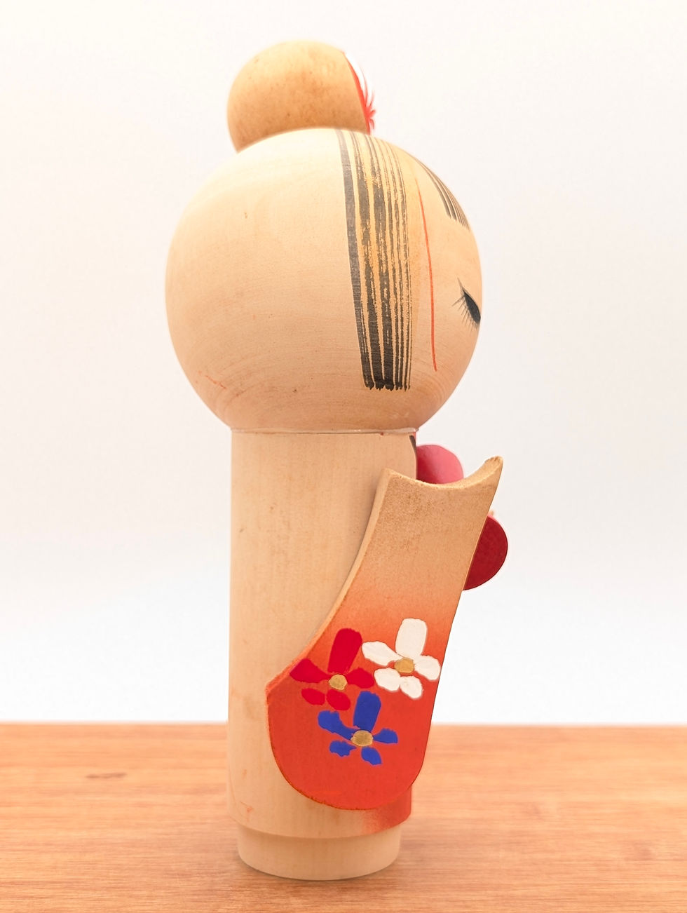 Miniature : Poupée Kokeshi créative vintage au tambour - 24 cm