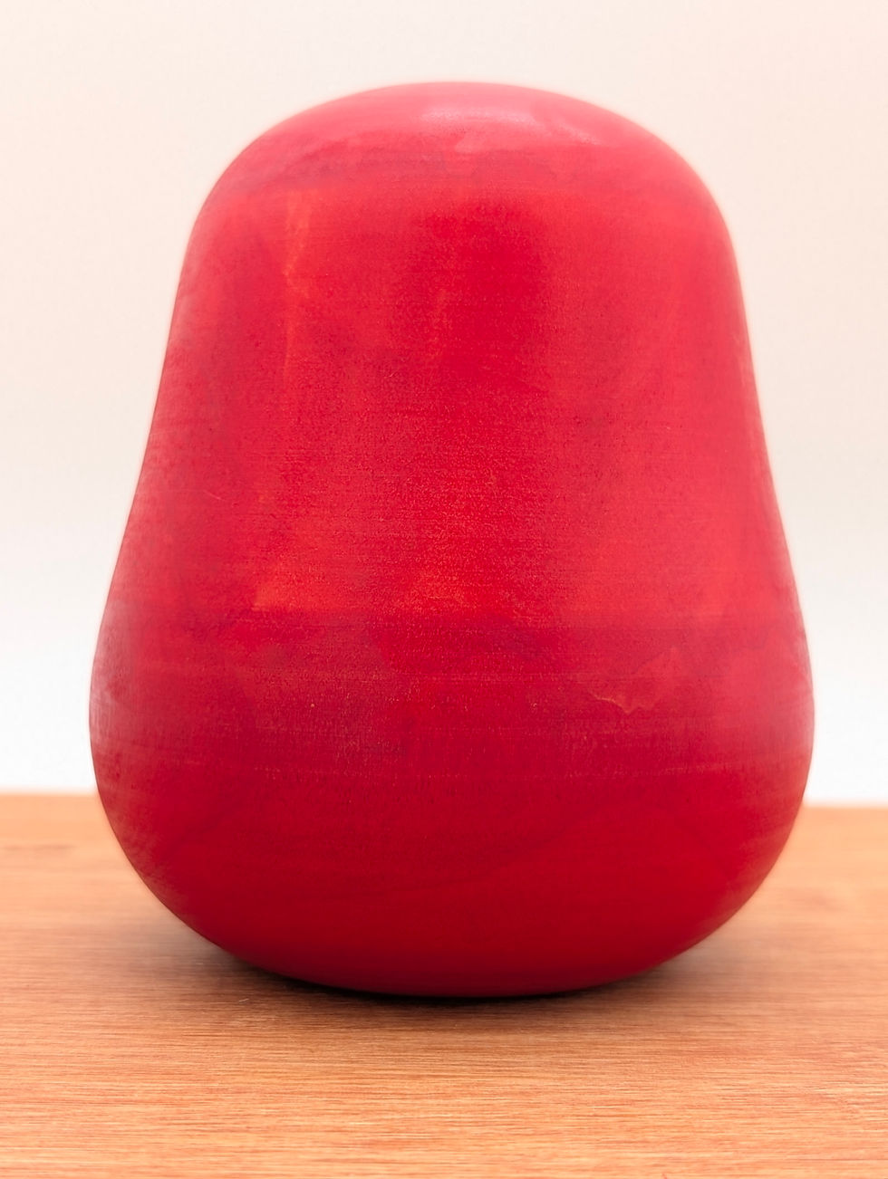 Miniature : Daruma en bois Vintage - Figurine japonaise rouge