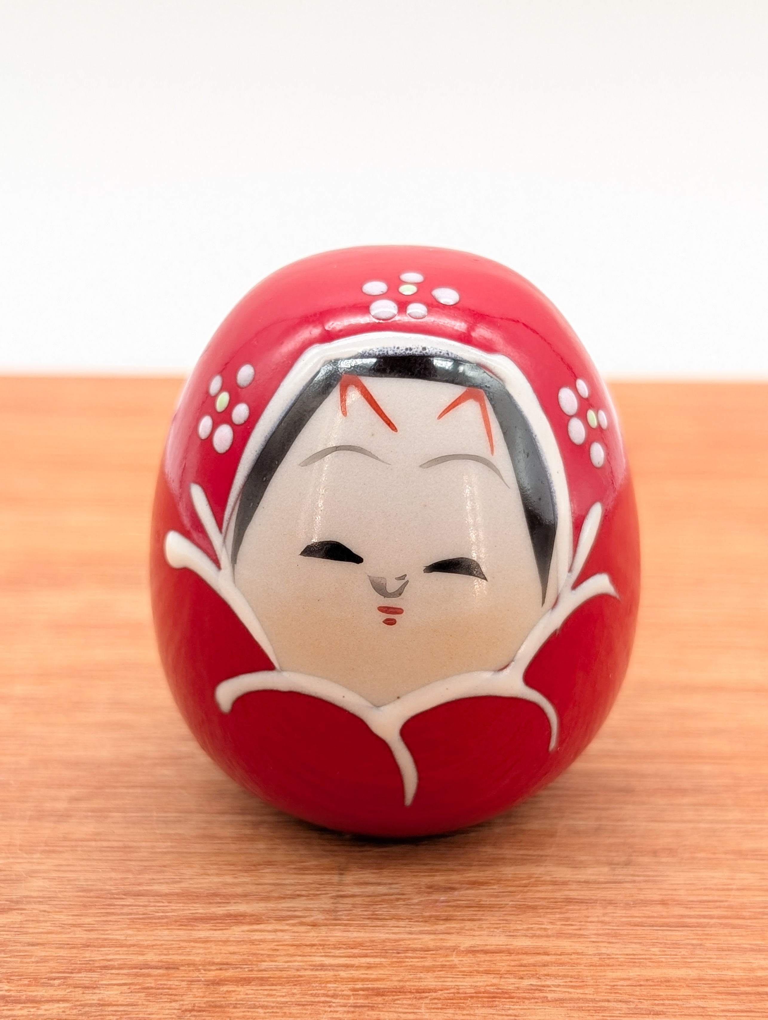 Figurine Hime Daruma Princesse Japonaise Vintage - Céramique 5cm