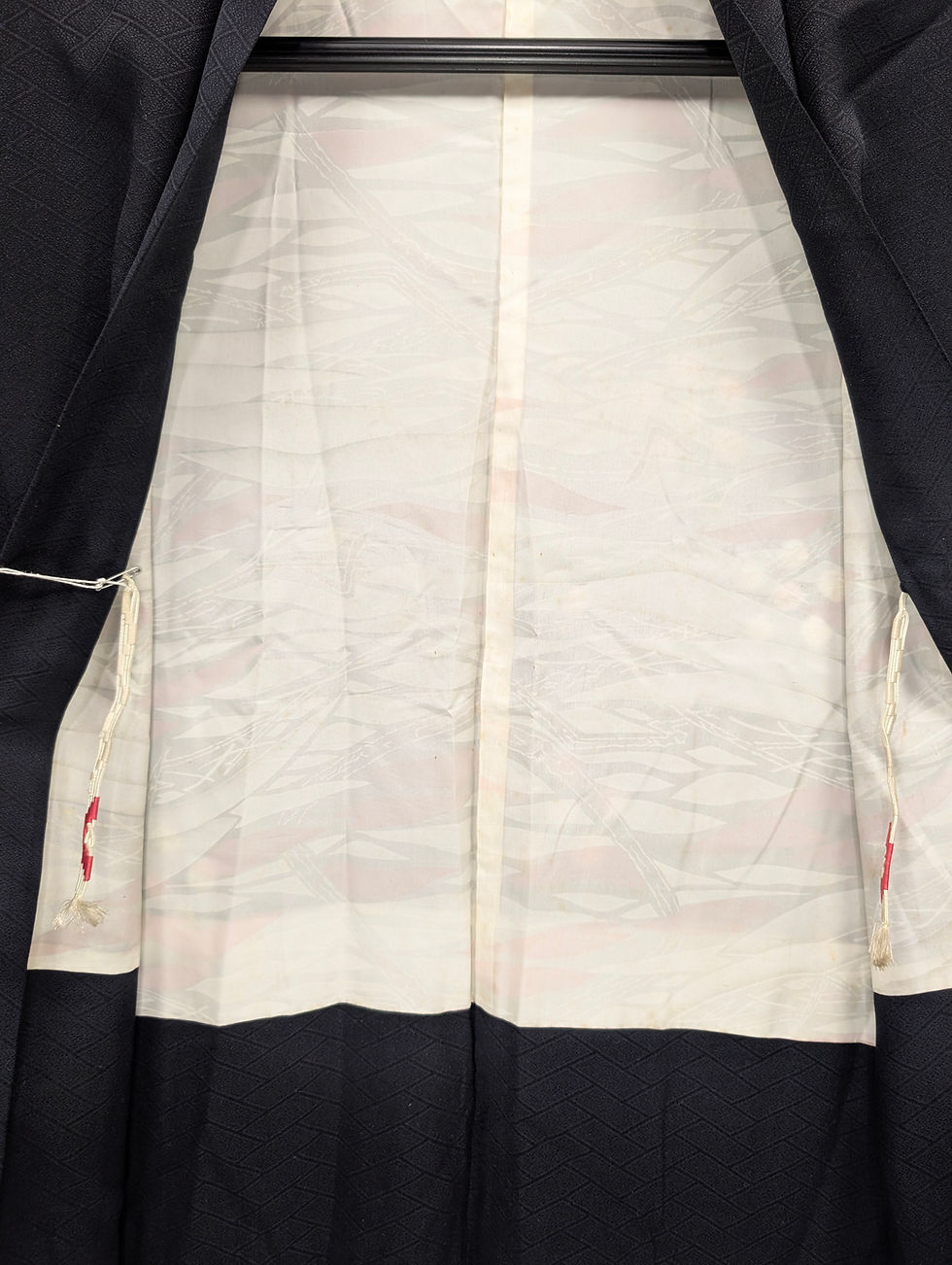Miniature : Veste Haori Vintage – Marine Sombre & Pois Shibori Rose Poudré