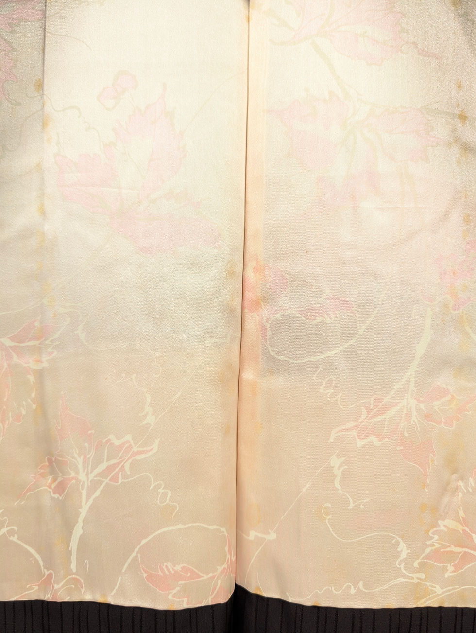 Miniature : Haori Vintage Japonais Noir Texturé - Motifs Nuages Roses