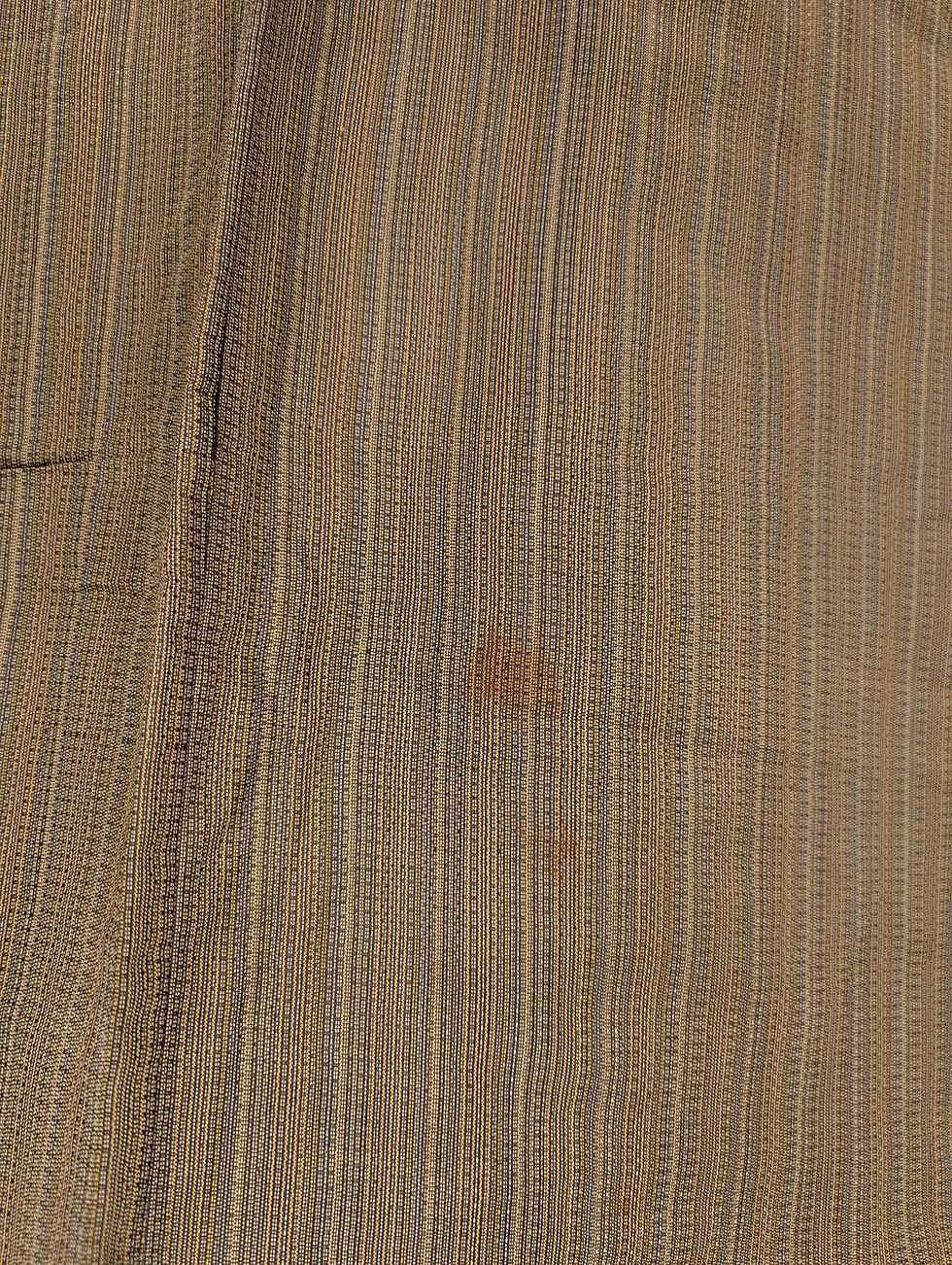 Miniature : Kimono Homme Vintage Japonais Tissé Beige à Fines Rayures M/L