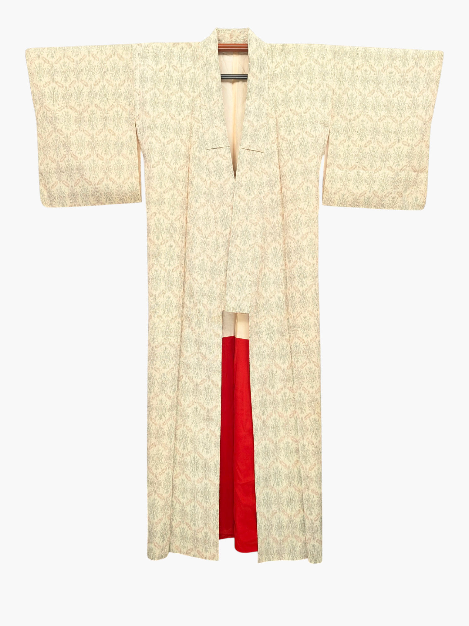 Kimono Japonais Vintage Femme - Crème Géométrique