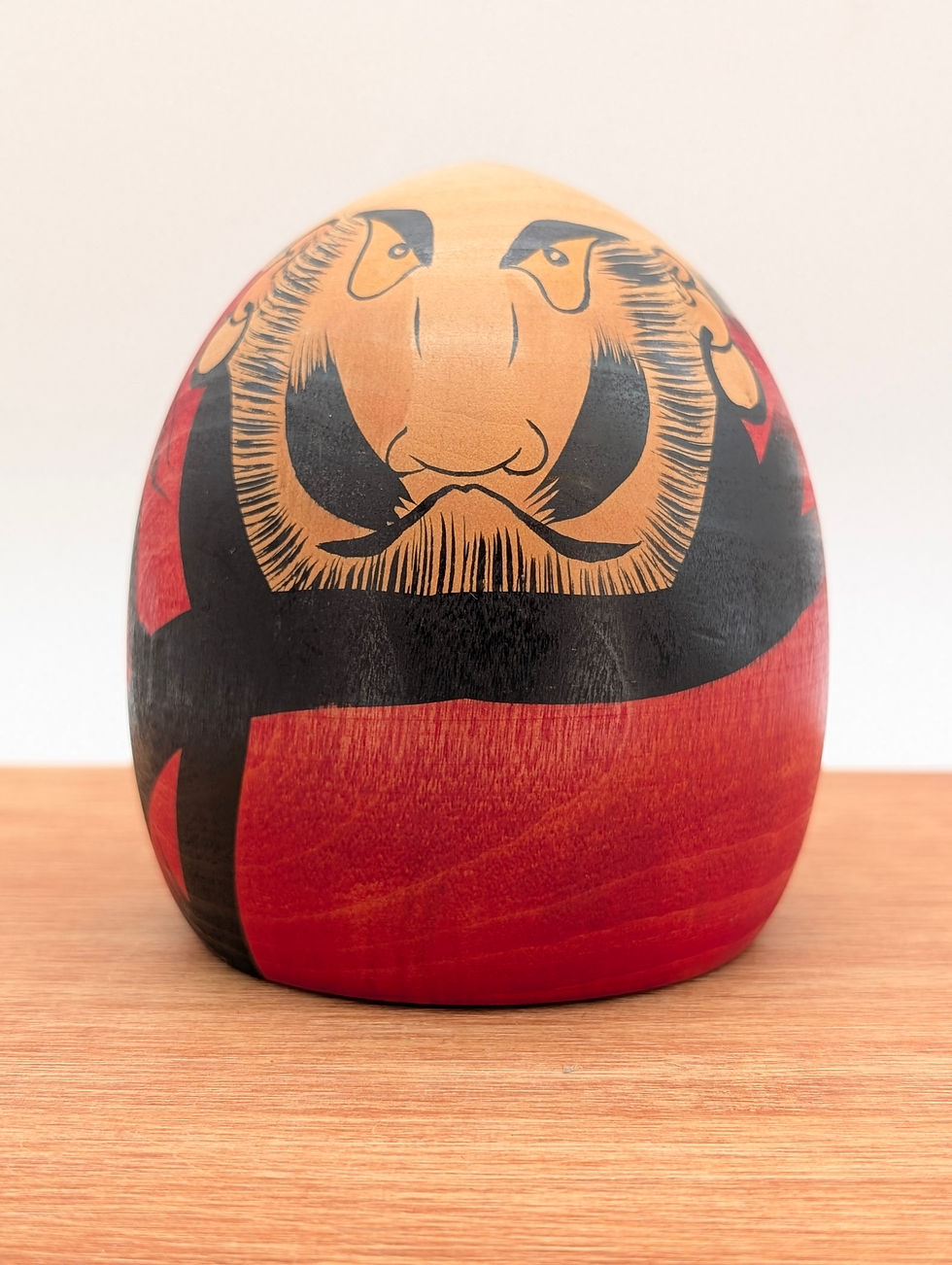 Miniature : Poupée Kokeshi Daruma Vintage en Bois - Symbole de Paix
