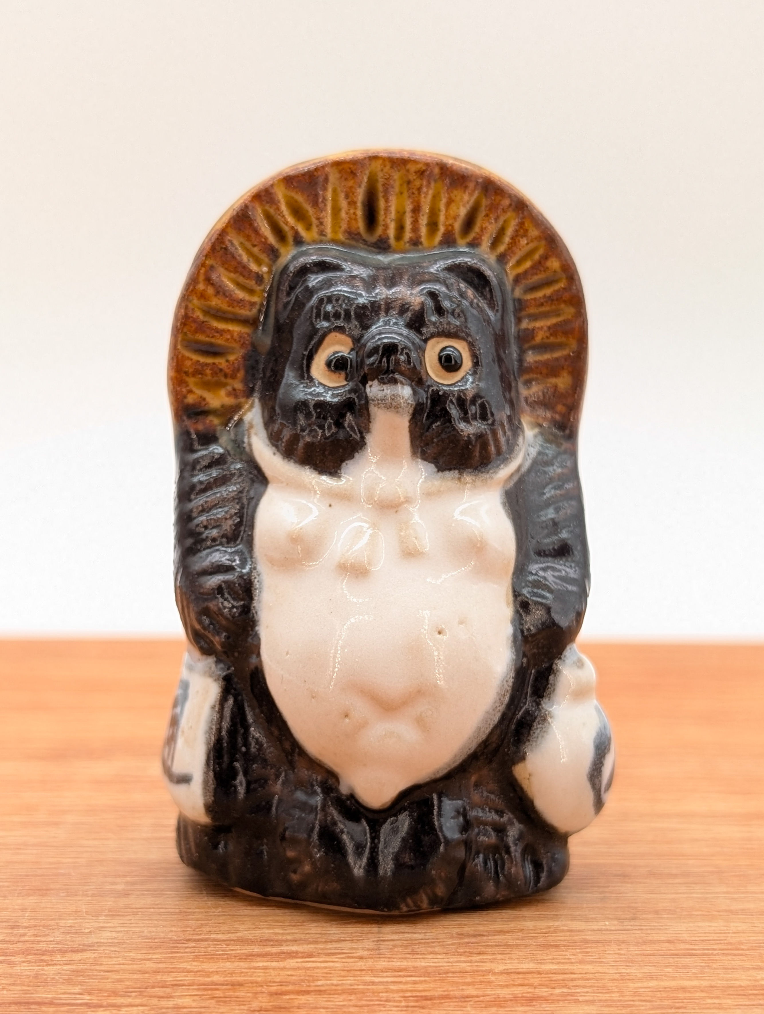 Statuette Tanuki japonaise vintage céramique
