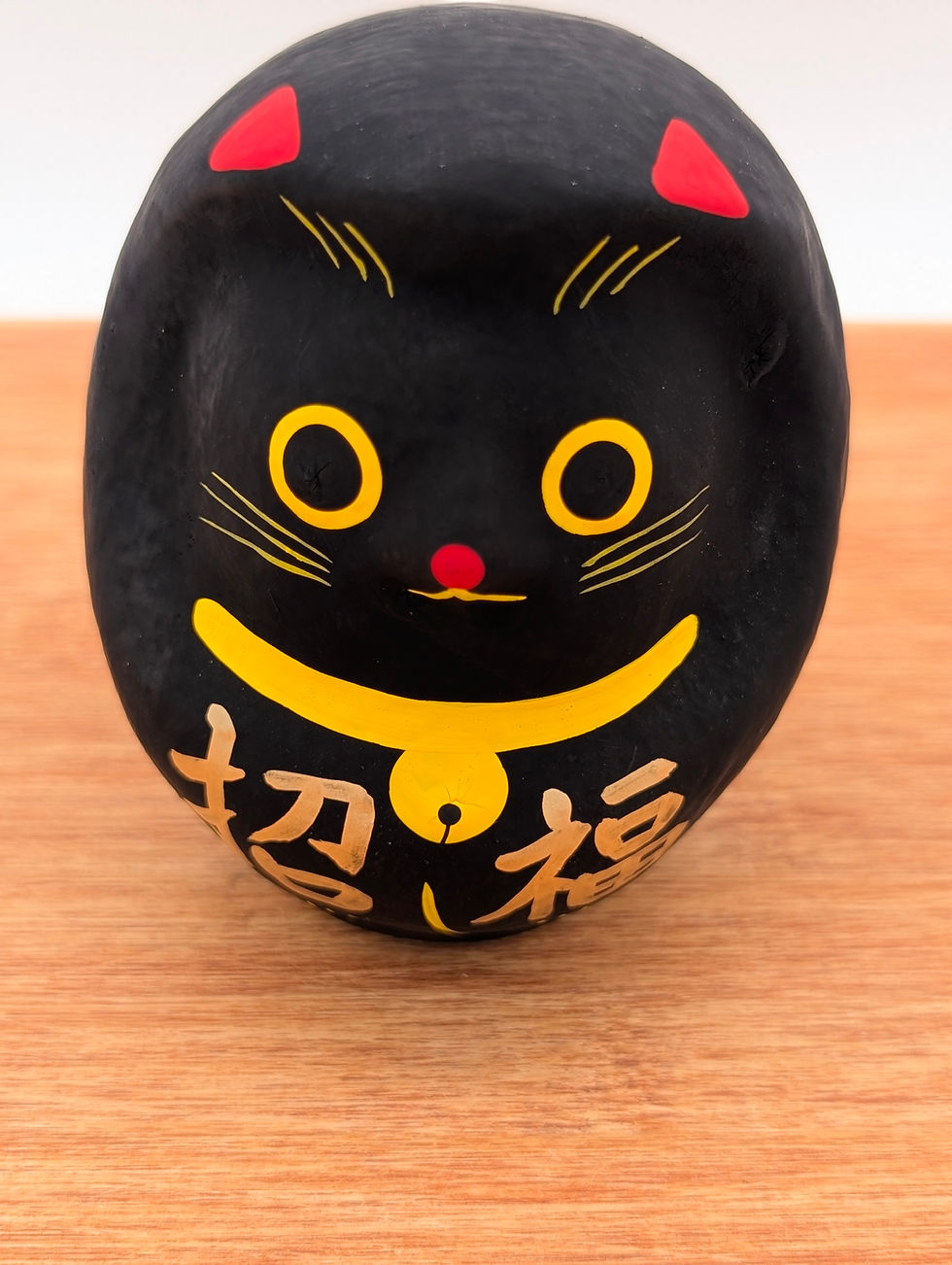 Miniature : Daruma Kuroneko - Figurine Porte Bonheur 