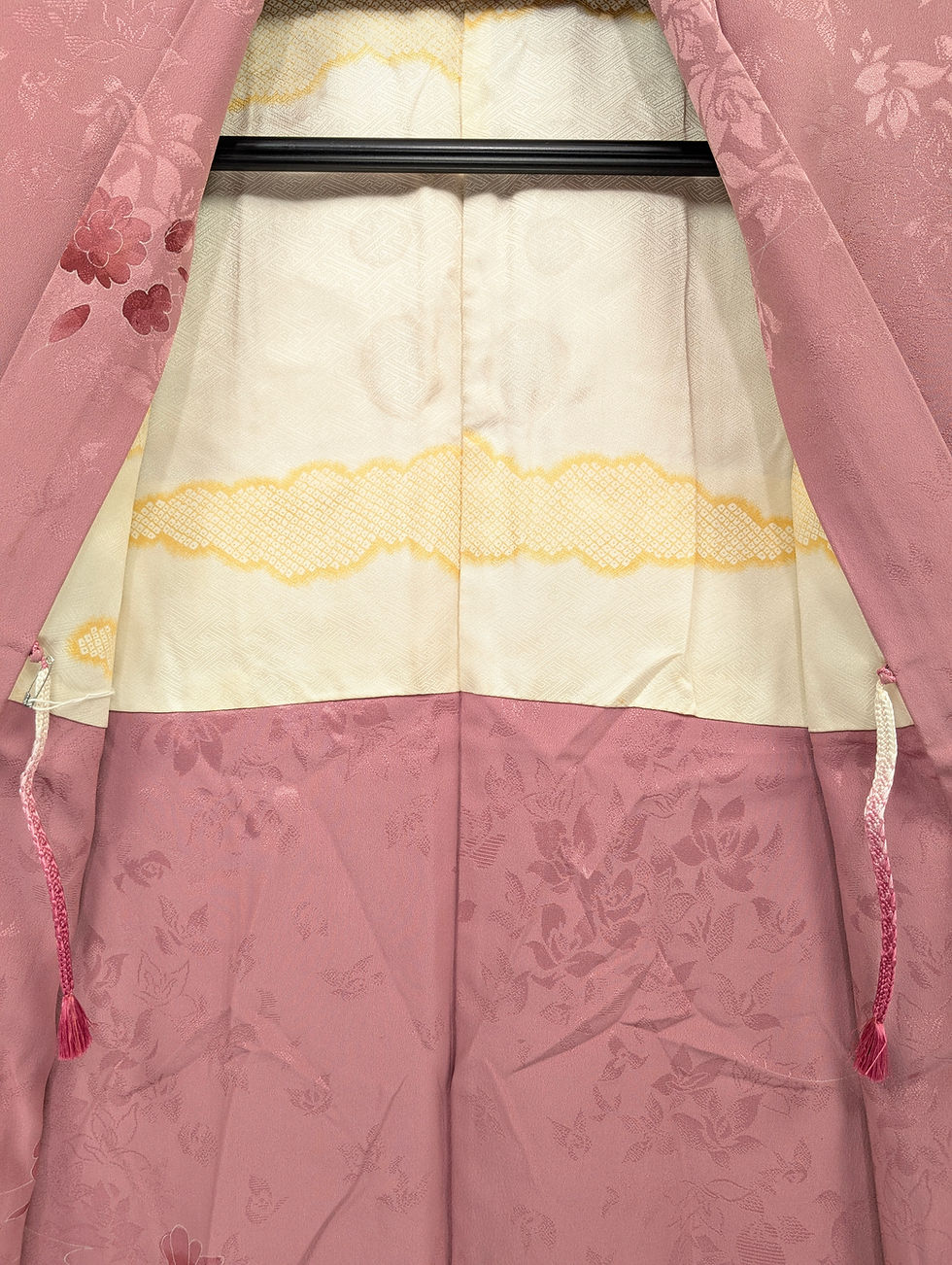 Miniature : Veste Haori Vintage Rose Poudré - Motif Floral Rinzu